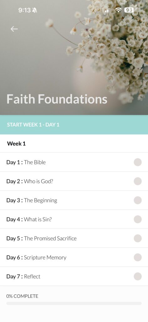 Daily Grace - Weekly Plan